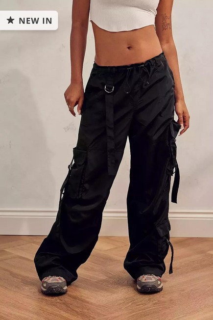 Urban Outfitters BLK iets frans Black Strappy Cargo Pants | Azadea UAE